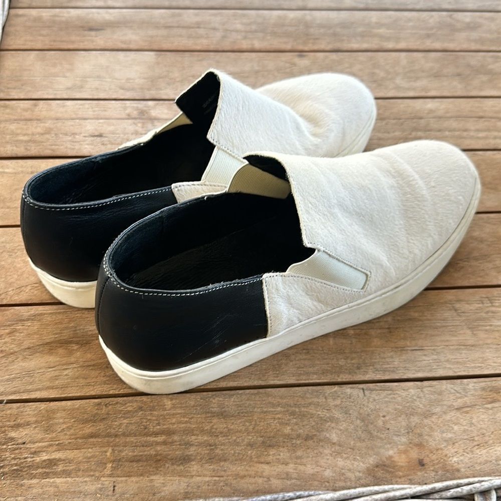 Free People B&W Pony Hair & Leather Slip on Shoes 40/9